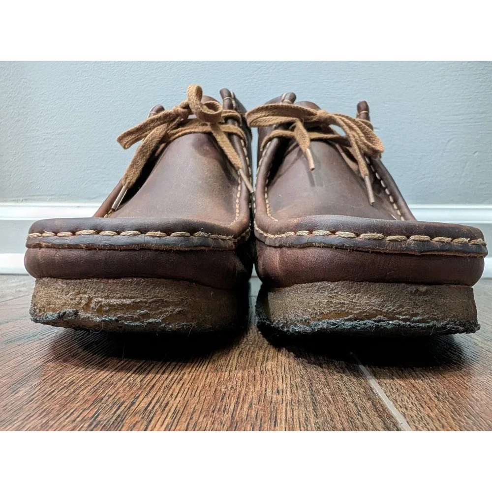 Clarks Mens Wallabees Beeswax Leather Ankle Chukka Boots Size 9 Brown Crepe Sole